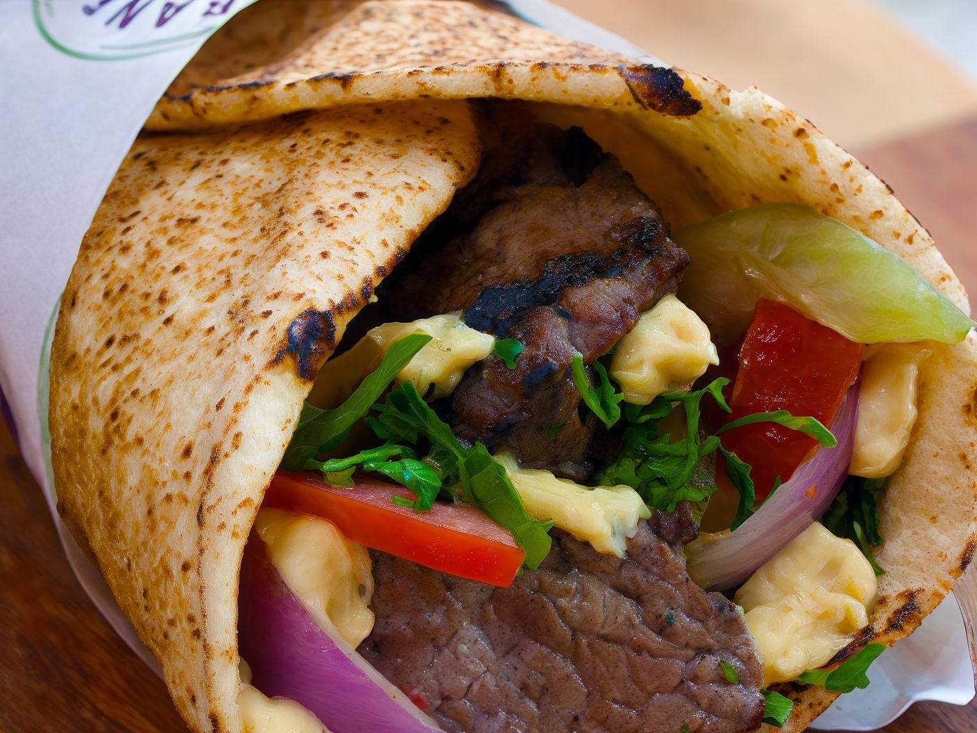 Lamb kebab sandwich