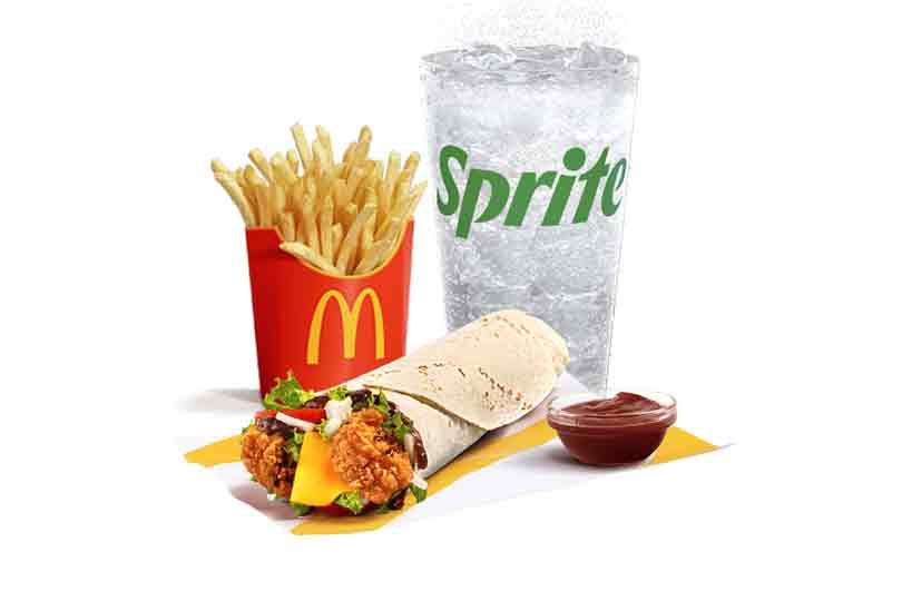 Chicken BBQ Wrap Large Meal