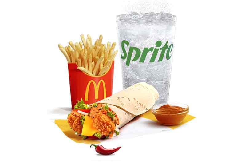 Spicy Chicken Wrap Large Meal