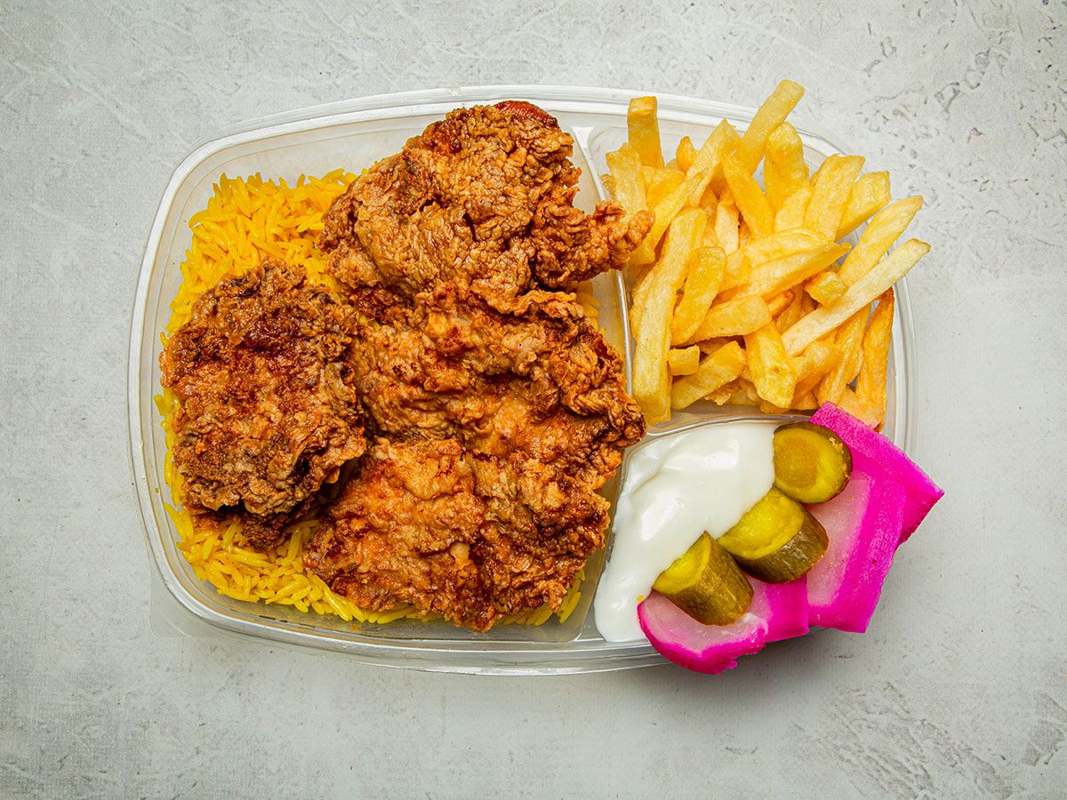 Fresh fried chicken meal