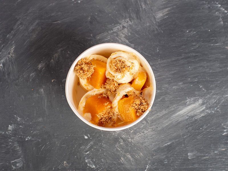 Mango Kunafa Ice Cream Roll