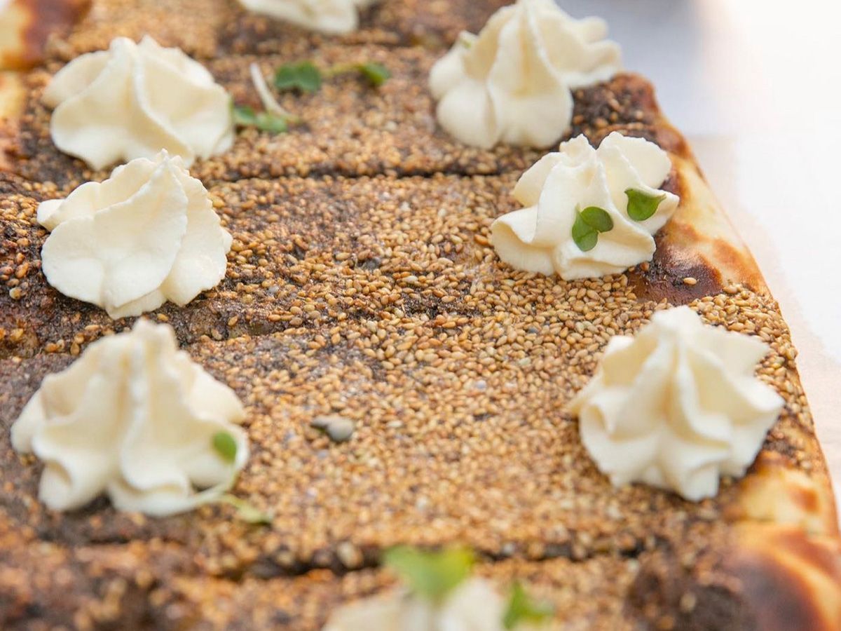 Za'atar and Labneh Manousheh