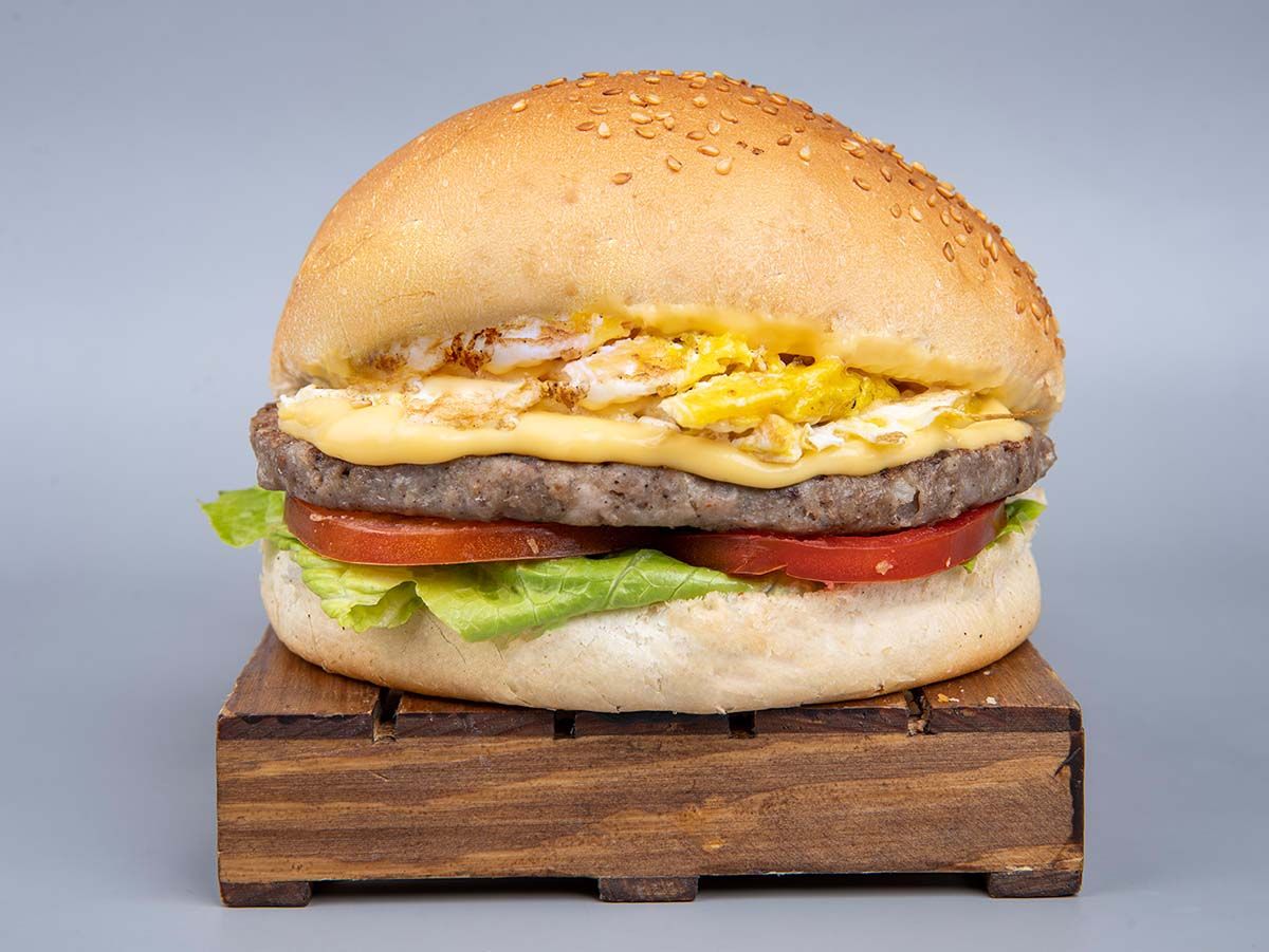 Burger Sandwich With Eggs