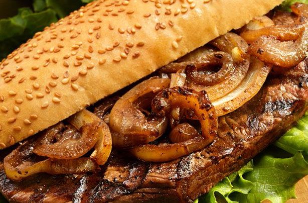 Meat With Onions Sandwich