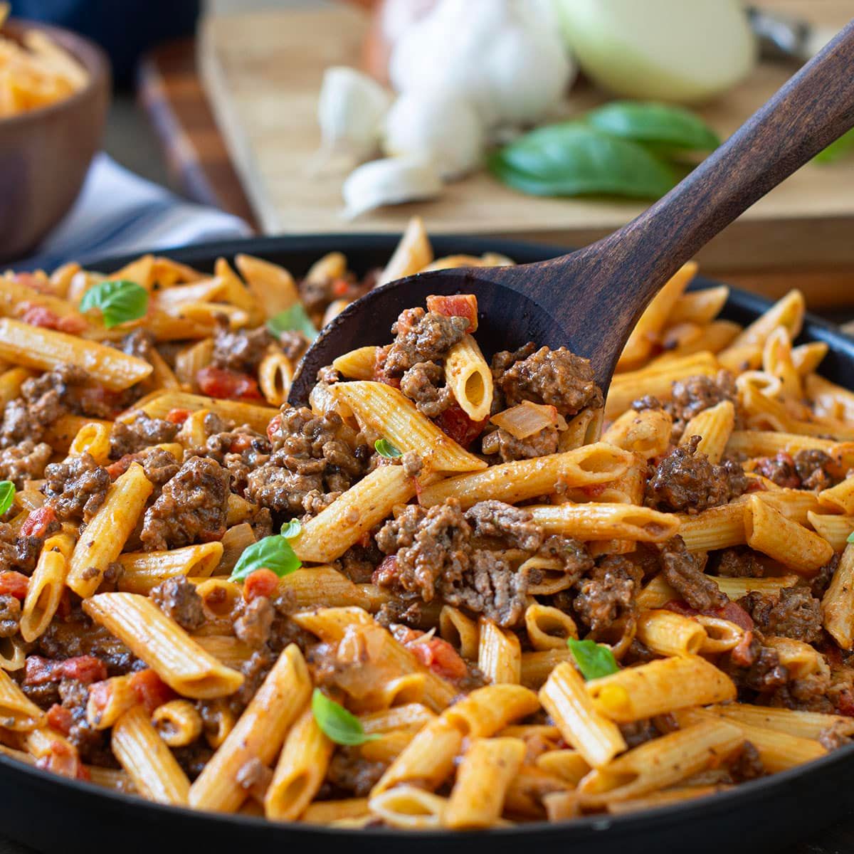 Steak Mix Cheese Pasta