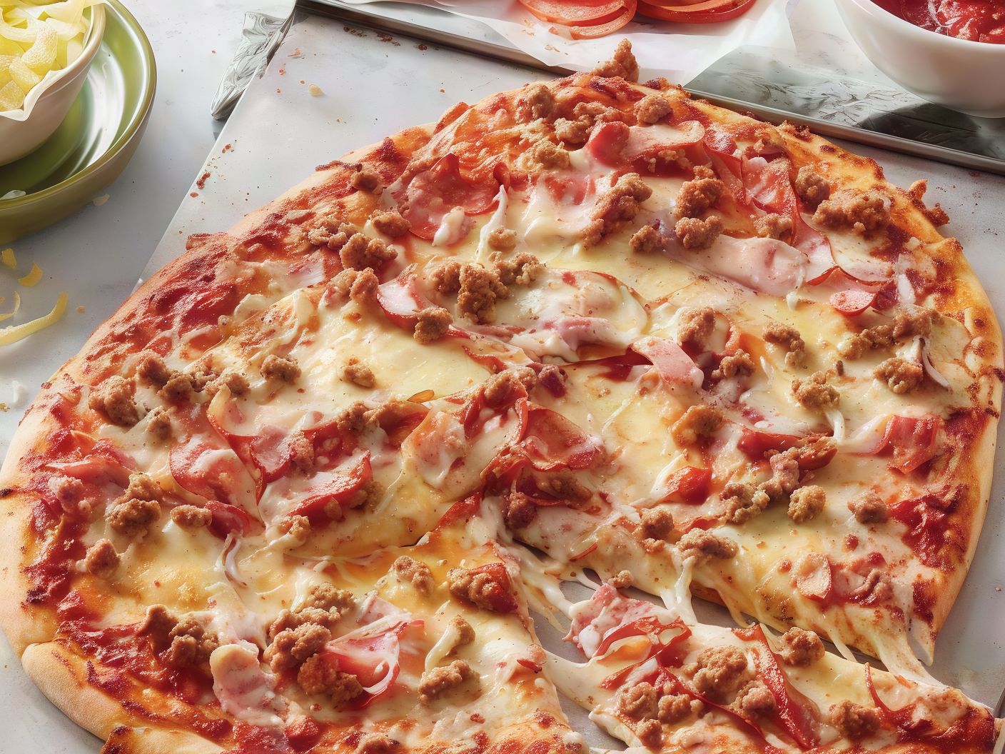 Meat shawarma pizza