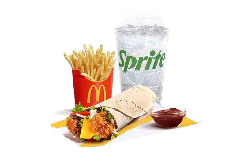 Chicken BBQ Wrap Medium Meal