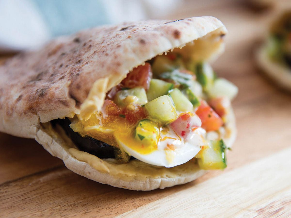Mesakaa With Hummus Sandwich