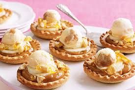 Milk with caramel tart ice cream