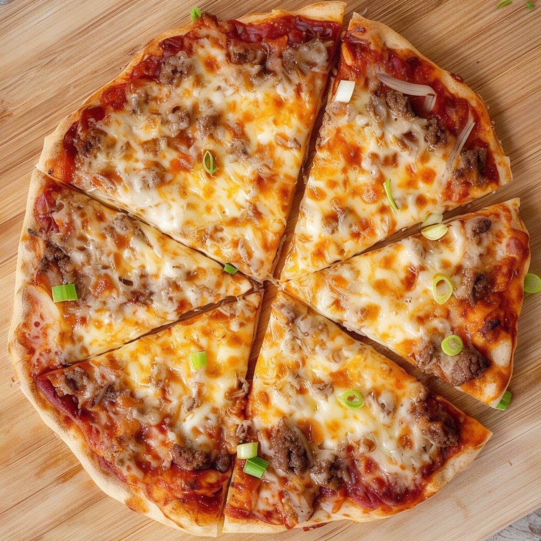 Truffle Cheese Minced Beef Pizza