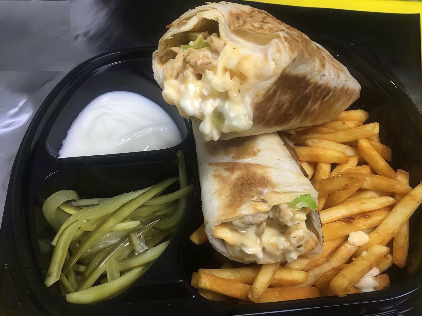 Mix Cheese Chicken Shawerma Tortilla Platter Meal