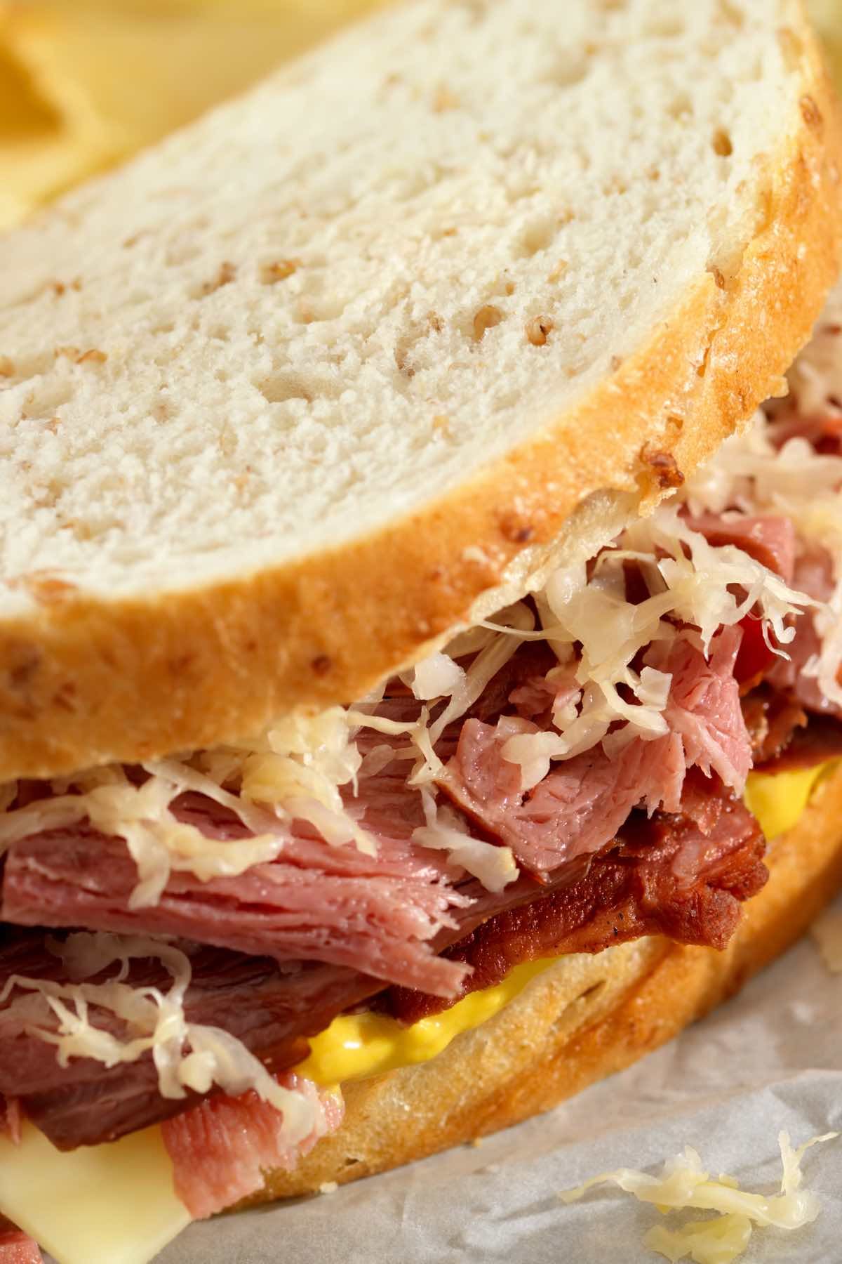 Mix Cheese With Pastrami Sandwich