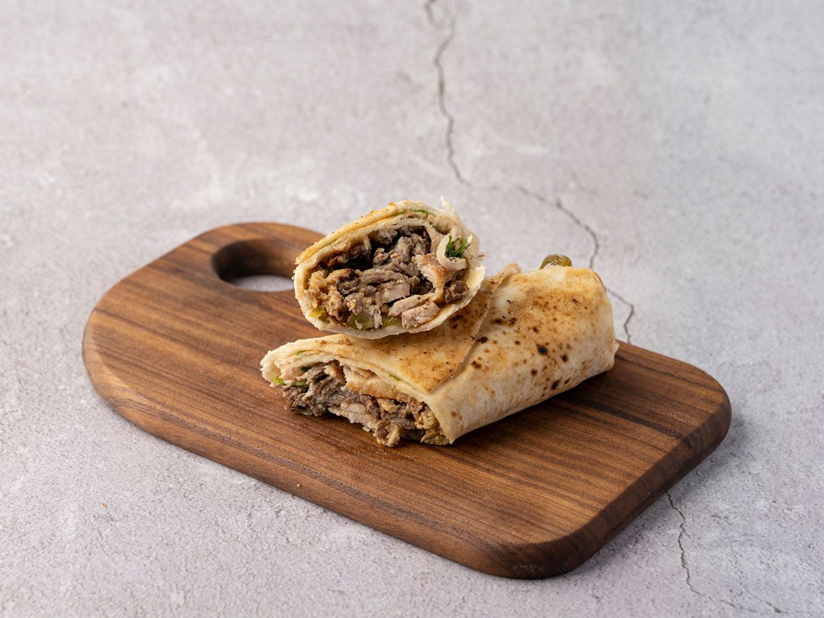 Charcoal grilled Syrian liver sandwich