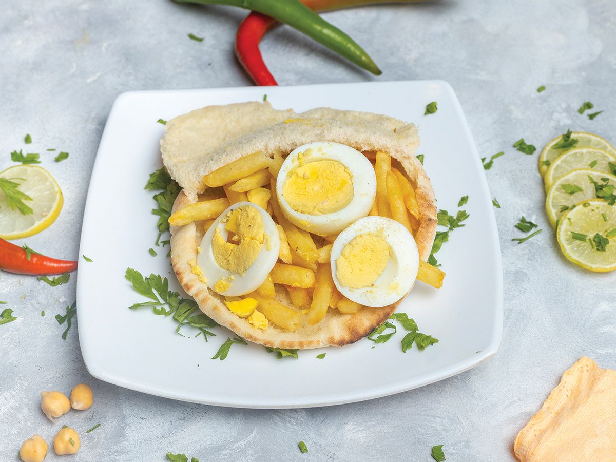 Boiled Egg With Potatoes Sandwich
