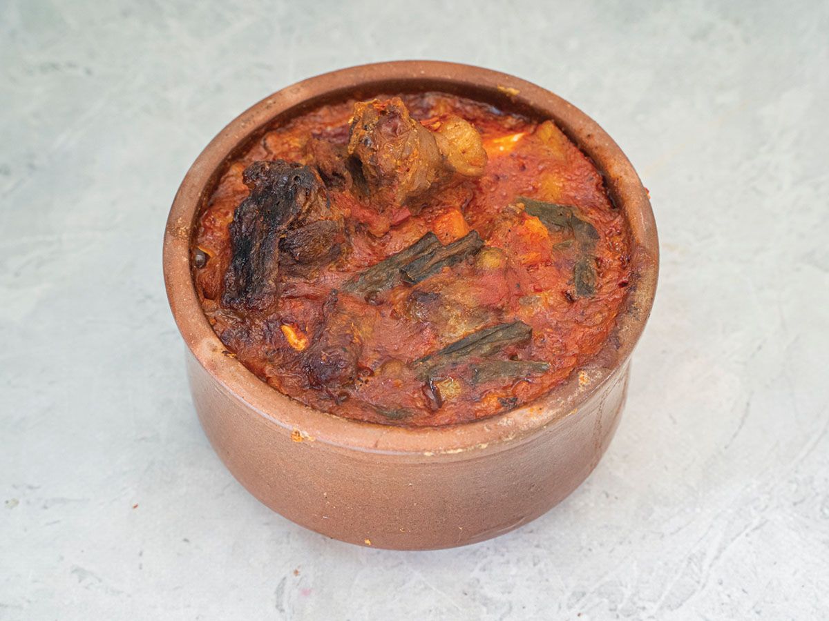 Vegetable tagine with local meat