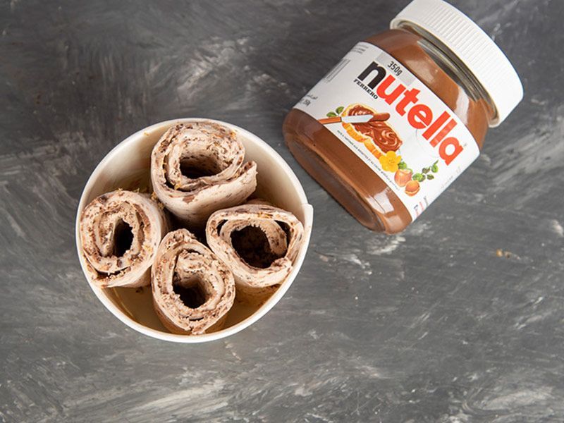 Nutella Chocolate Ice Cream Roll