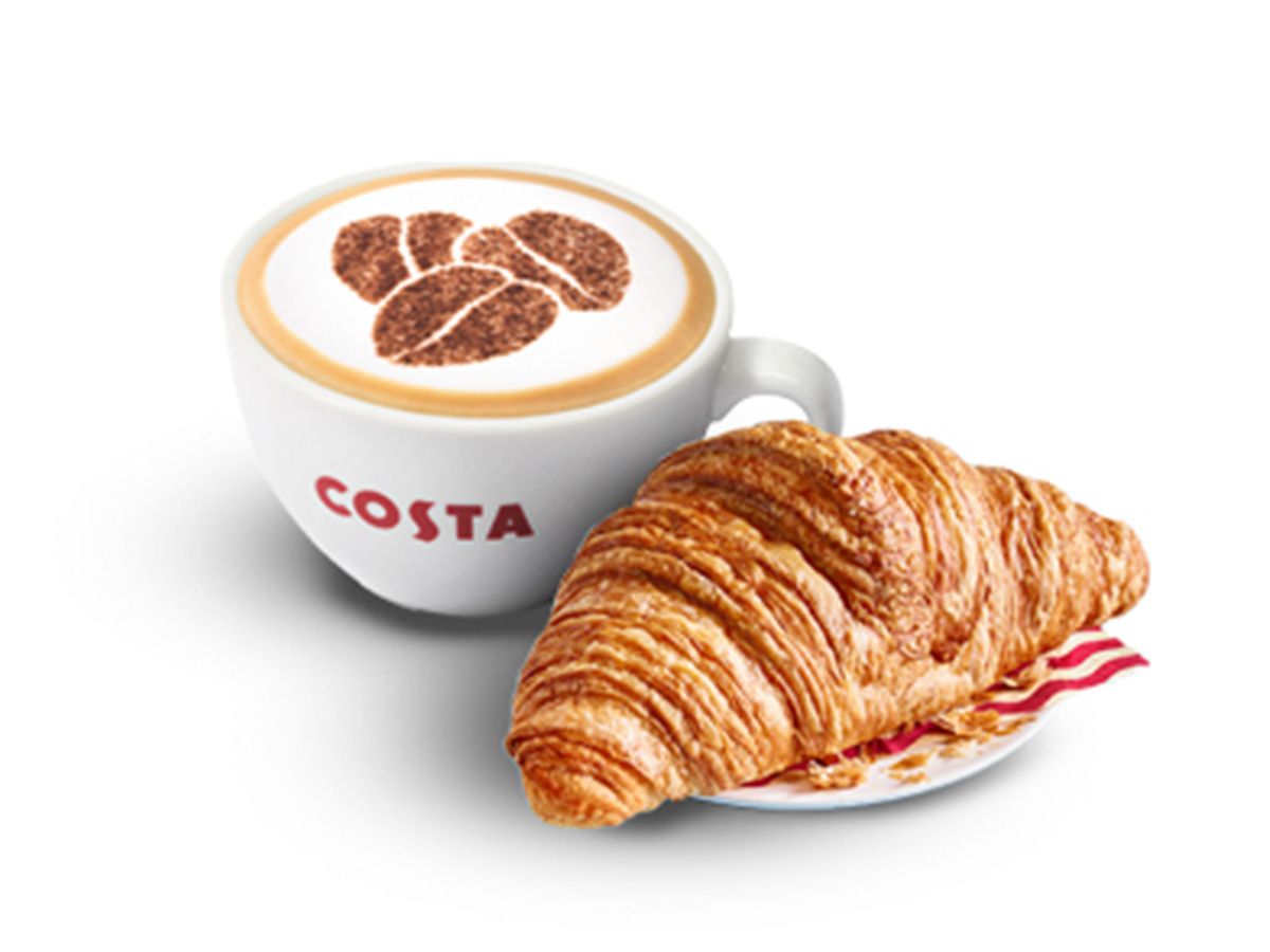 Cappuccino small size + Croissant plain