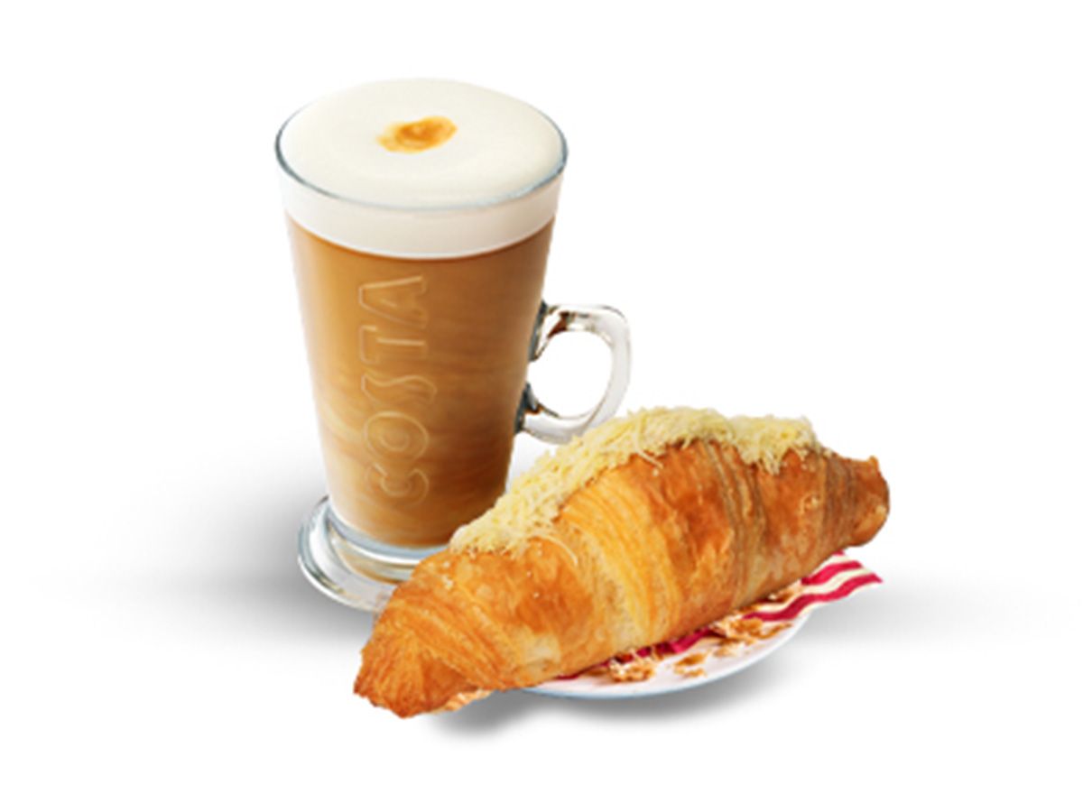Latte small size + Croissant cheese