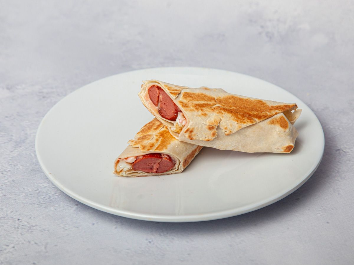 Omelette With Hot Dog Roll Sandwich