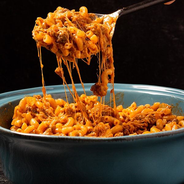 Beef burger pasta