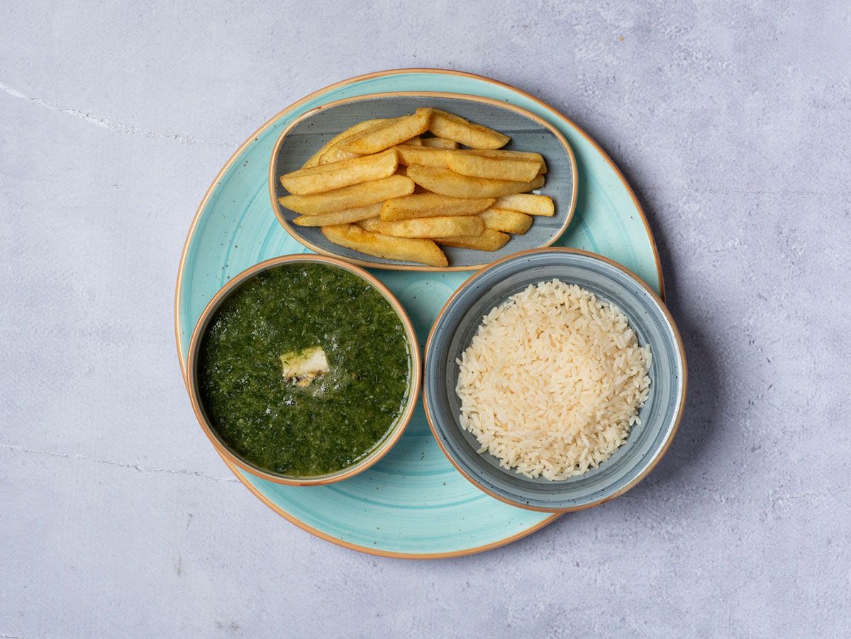 Molokhia With Chicken Breasts And Rice