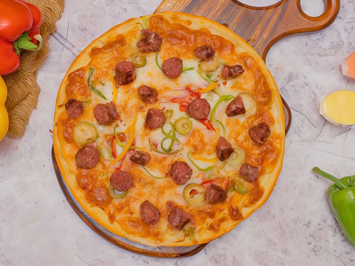 Oriental Sausage Pizza