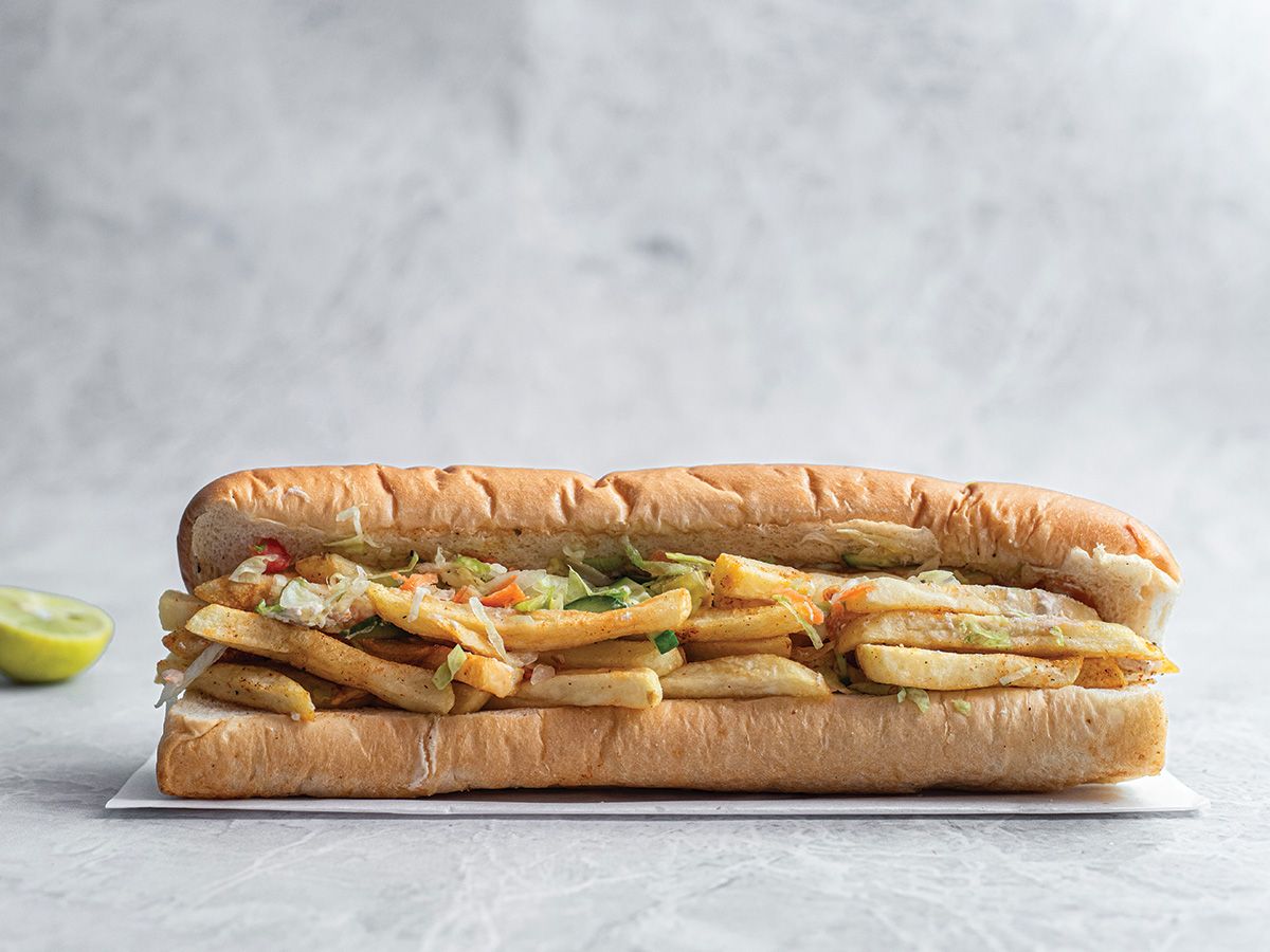 French bread french fries sandwich