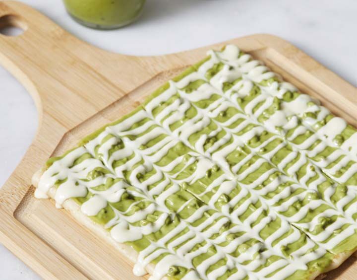 White chocolate pistachio crepe