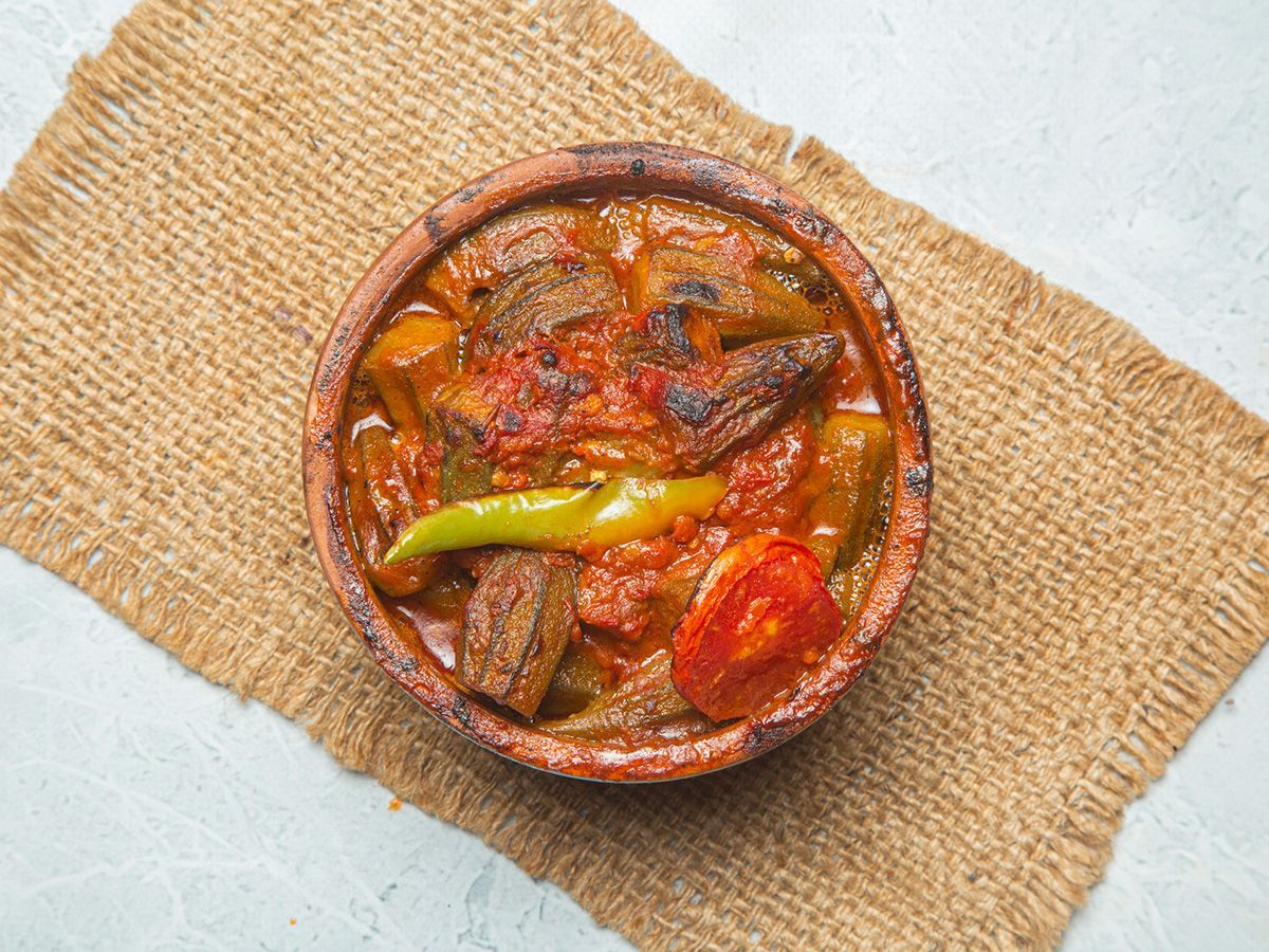 Okra tagine with meat