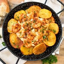 Potato Pane Shrimp Plate