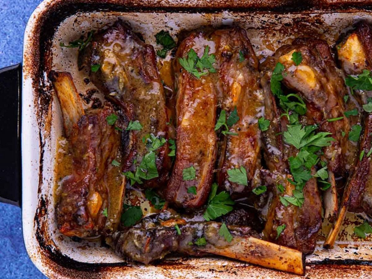 Roasted lamb ribs