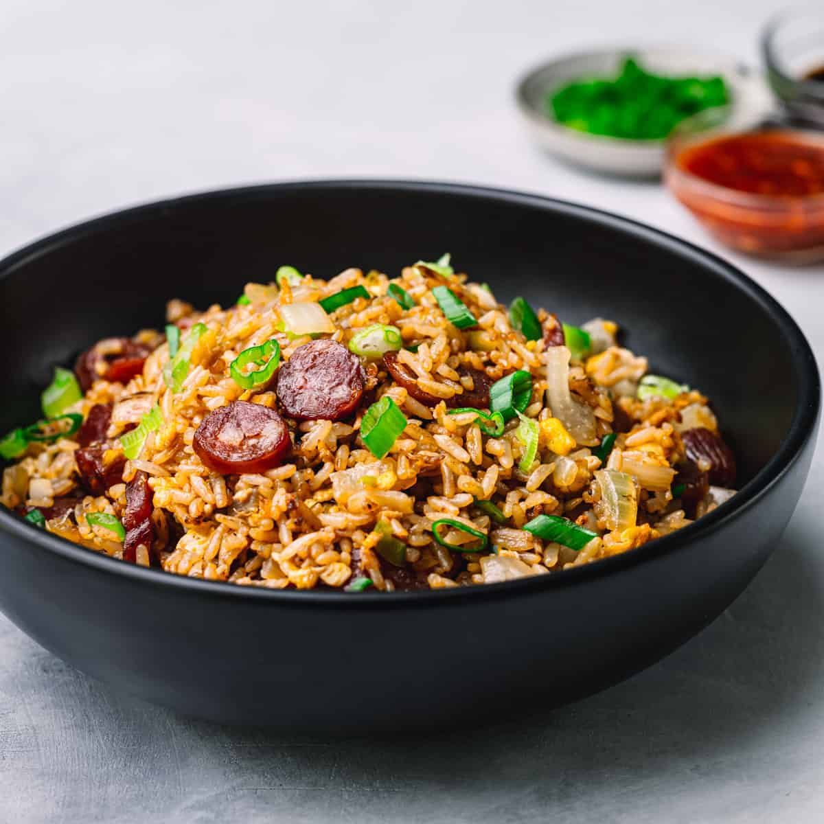 Rice With Oriental Sausage Platter