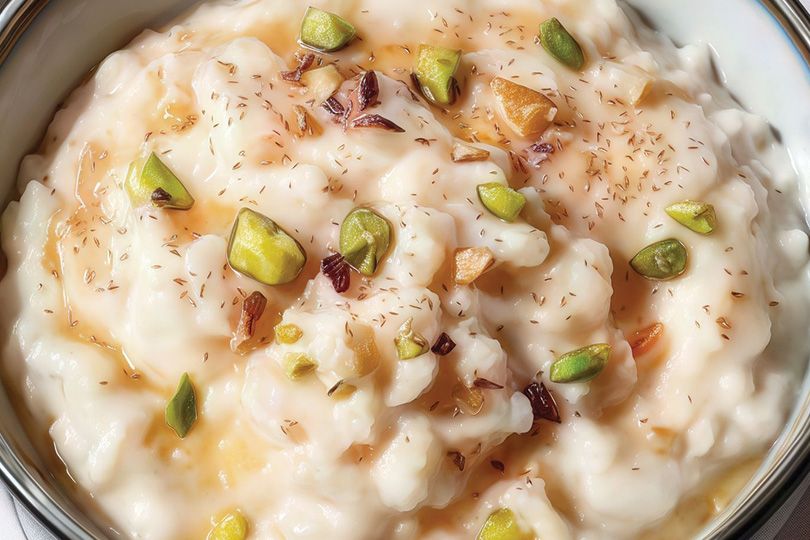 Rice Pudding With Cream And Honey