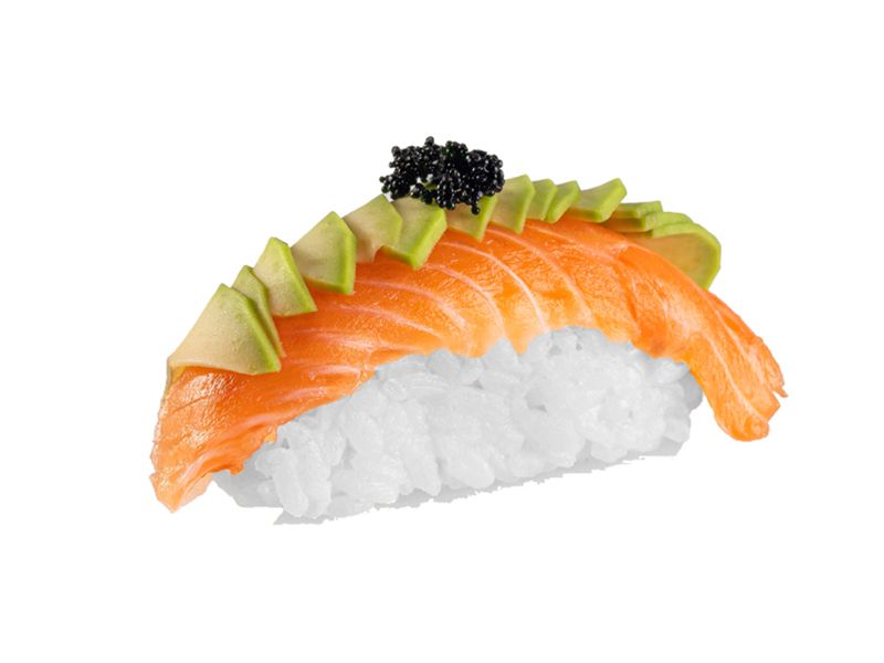 Salmon With Avocado Nigiri