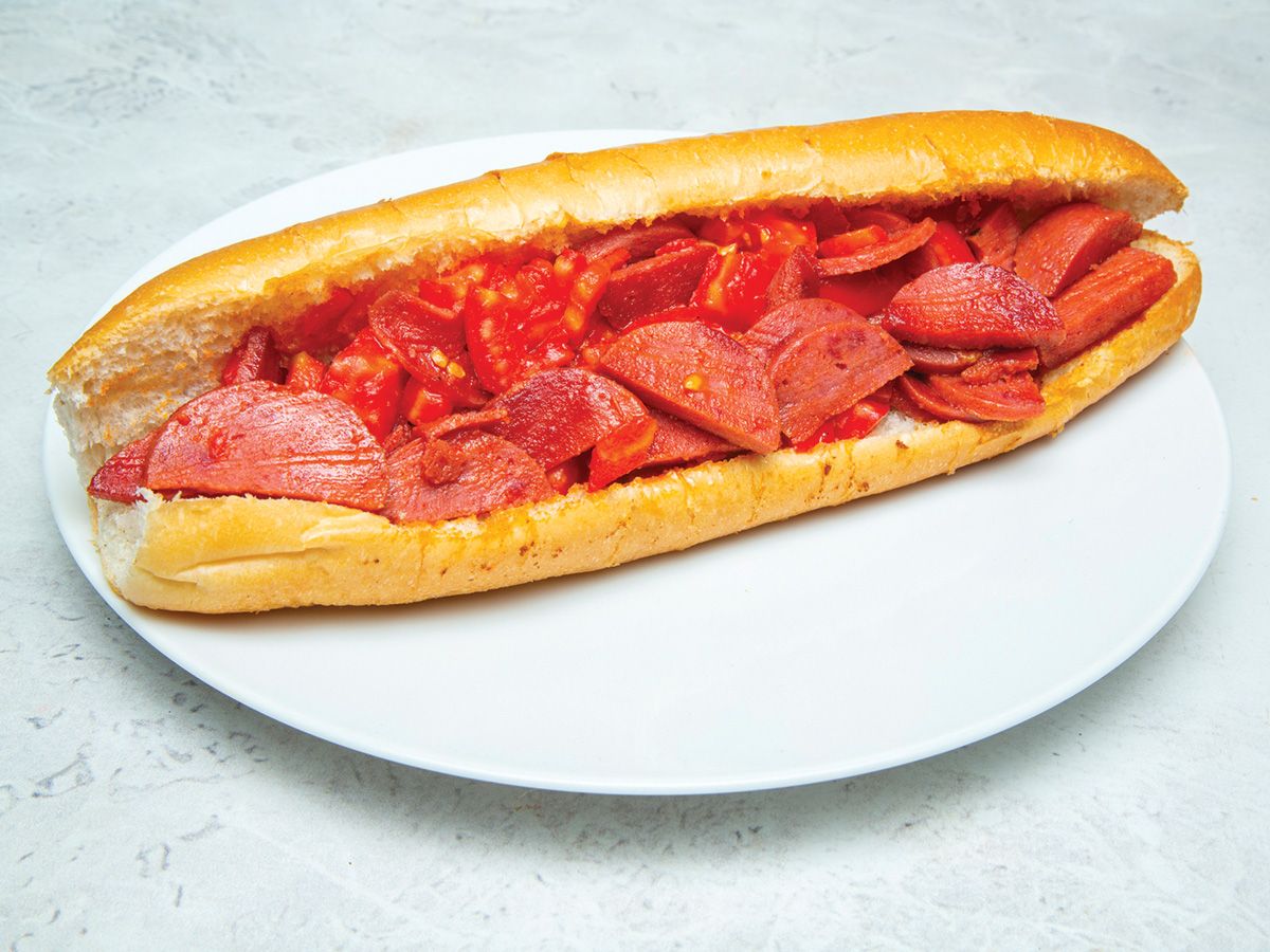 Smoked Oriental Sausage Sandwich