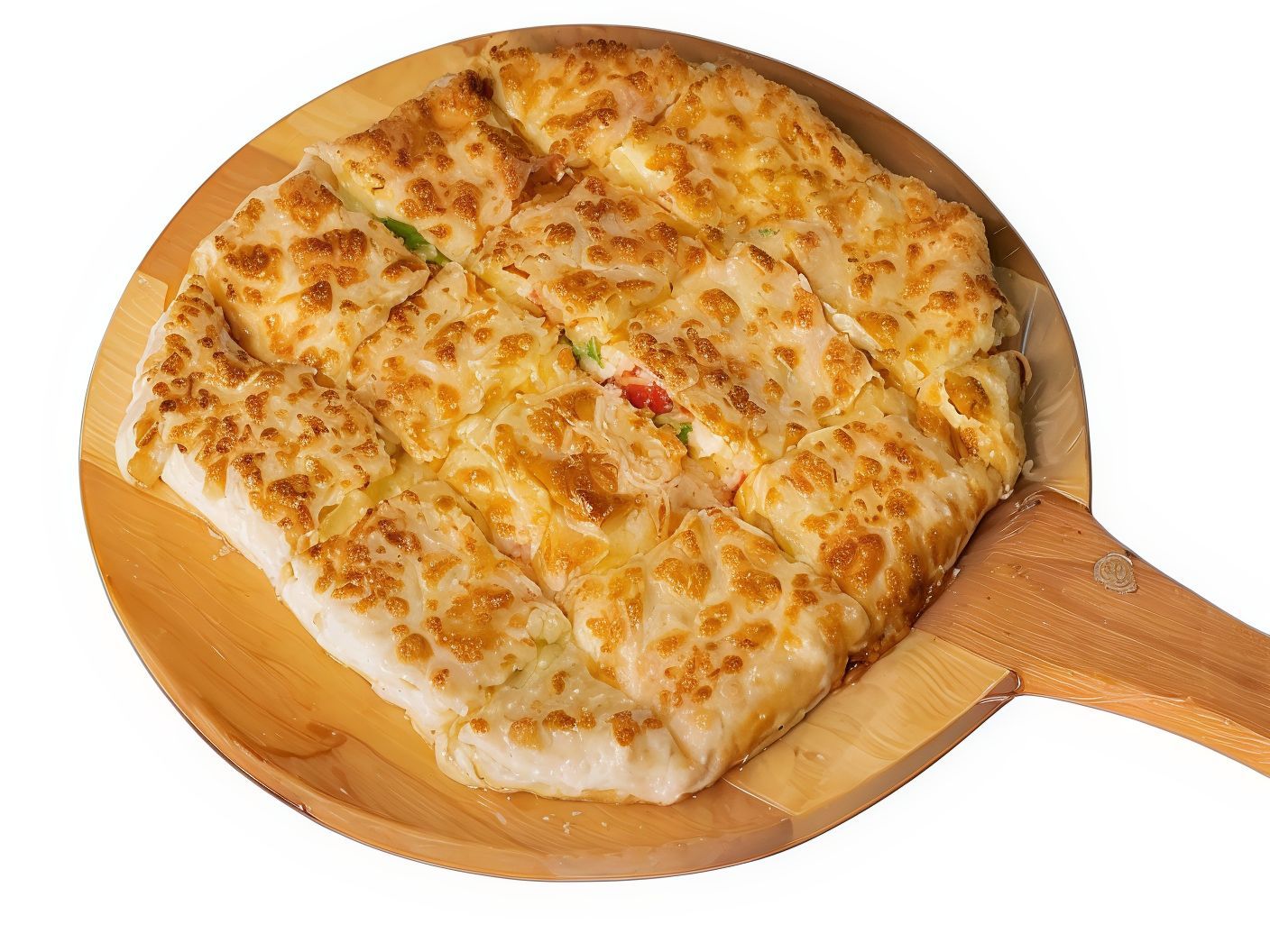 Crispy pie with cheese mix