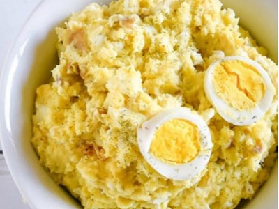 Butter Boiled Eggs Mashed Potato Sandwich
