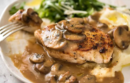 Chicken mushroom with pasta