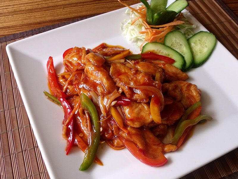 Chicken Platter With Szechuan Sauce - Spicy