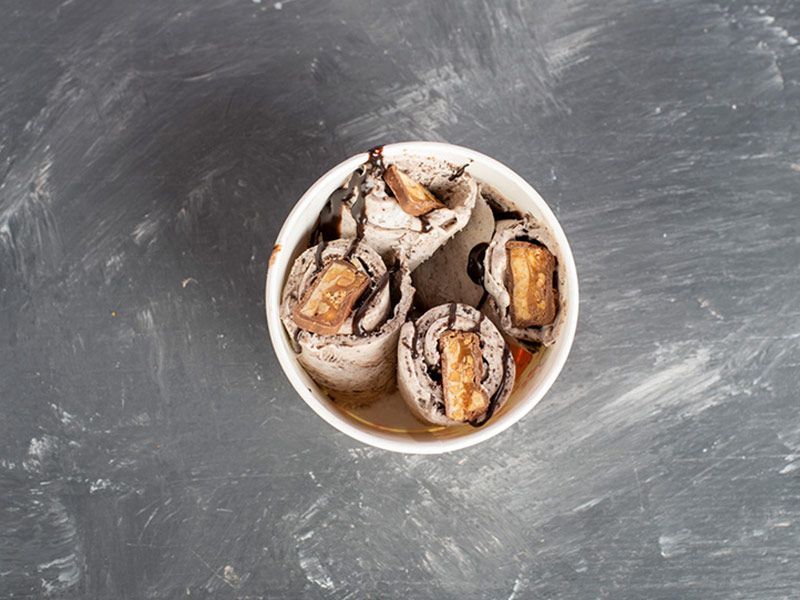 Snickers Chocolate Ice Cream Roll