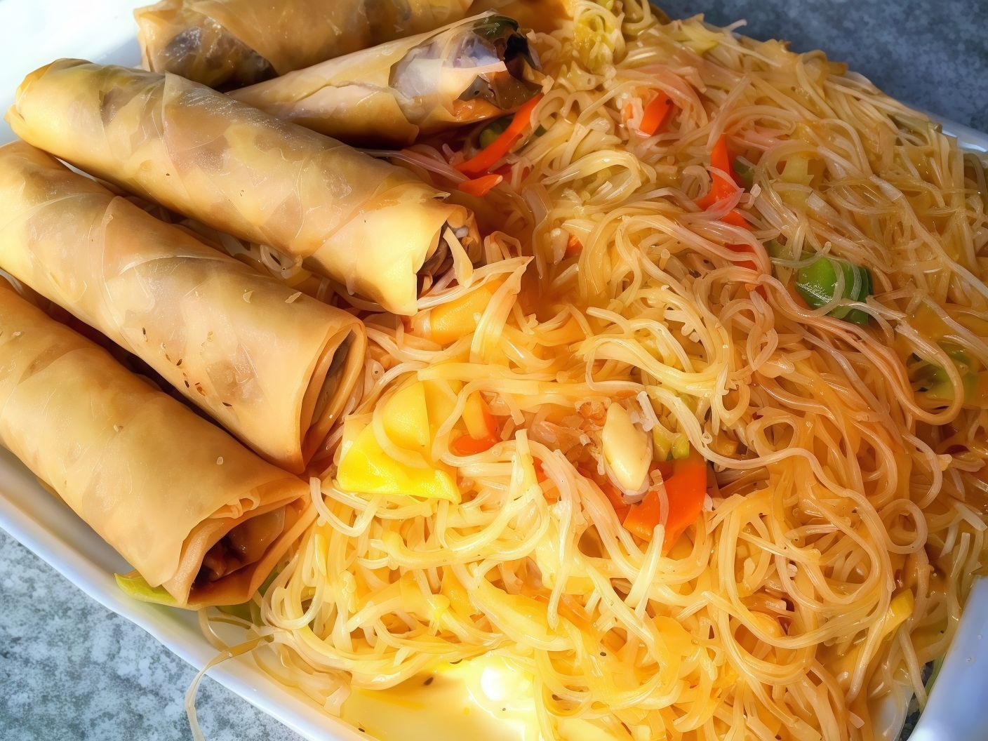 O03- Spring Rolls and Vegetables Noodles