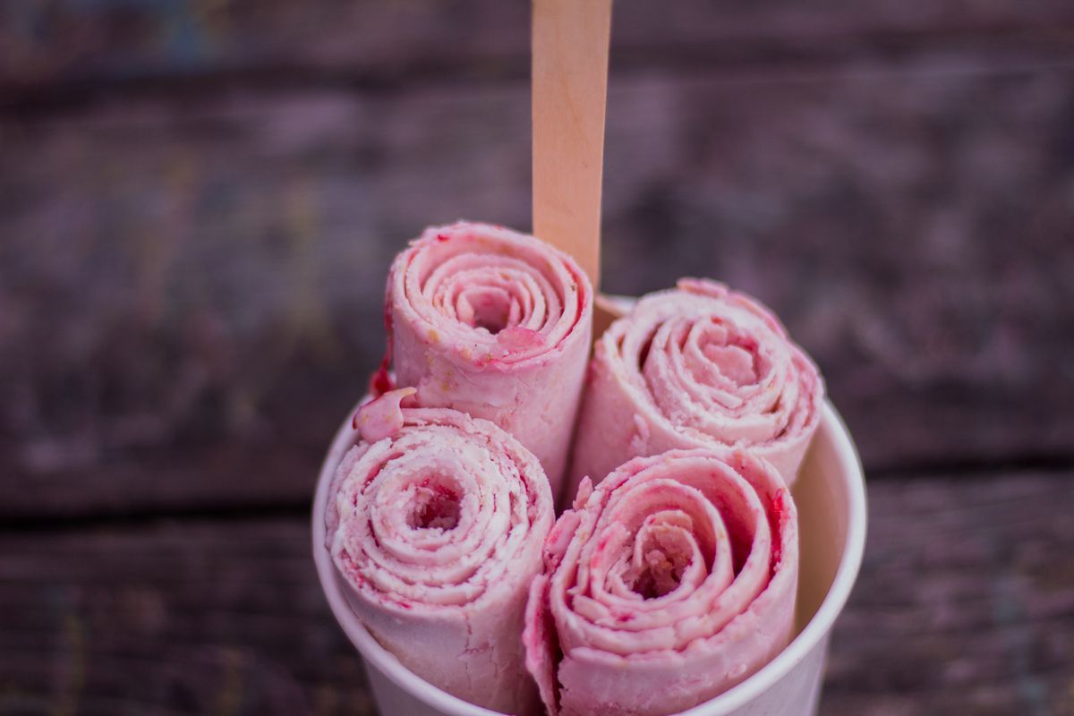 Strawberry Rolled Ice Cream