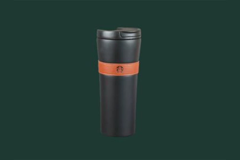 Tum 16oz Stainless Steel Matte Black Brown Leatherband