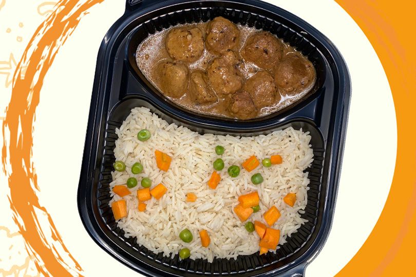 Vegetarian Garlic Meatball Meal