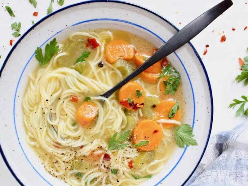 Vegetables Noodles Soup