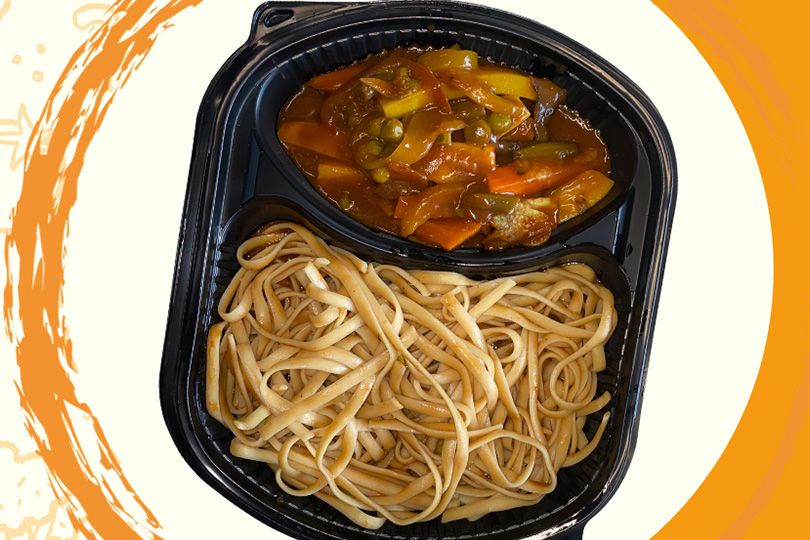 Vegetable meal with BBQ sauce