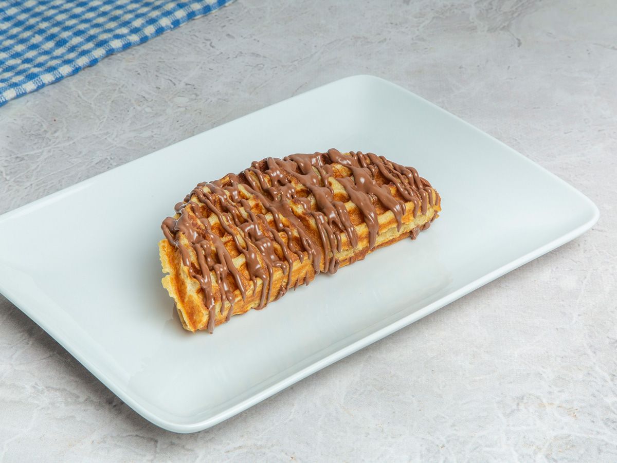 Waffles with chocolate sauce