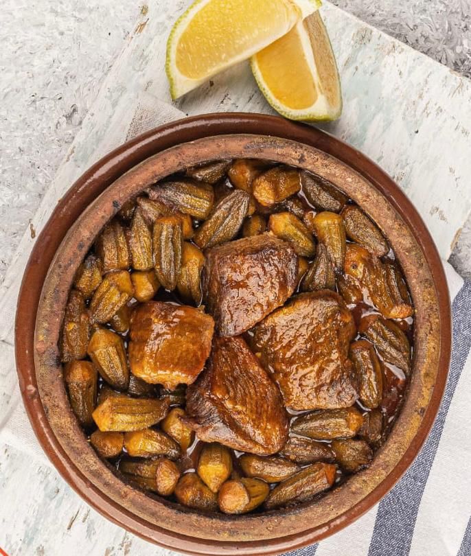 Okra tagine with meat
