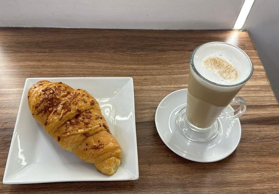 Cheese croissant + Large latte or cappuccino