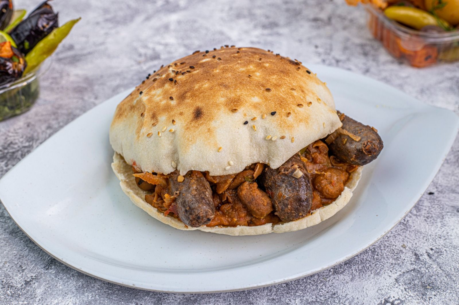 Grilled Sausage Sandwich Shami Bread